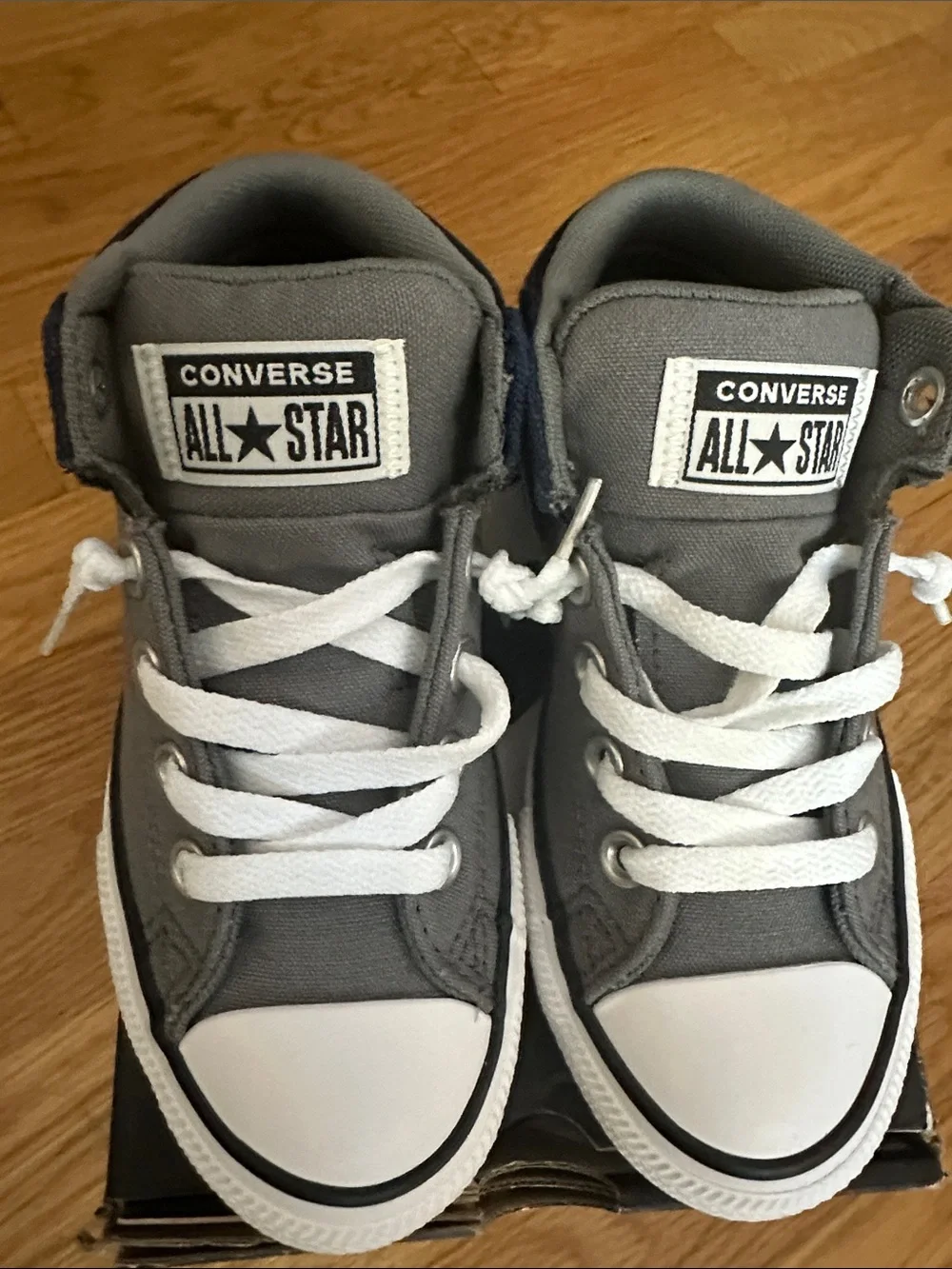 Converse Kids Gray and Navy High-Top Sneakers